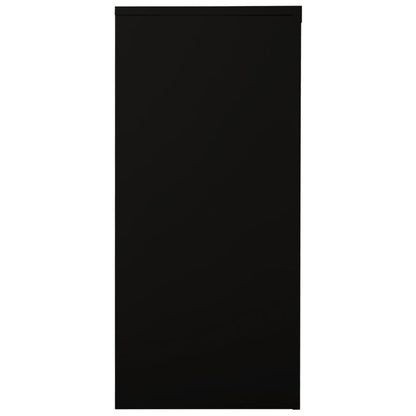 Sliding Door Cabinet Black 35.4"x15.7"x35.4" Steel