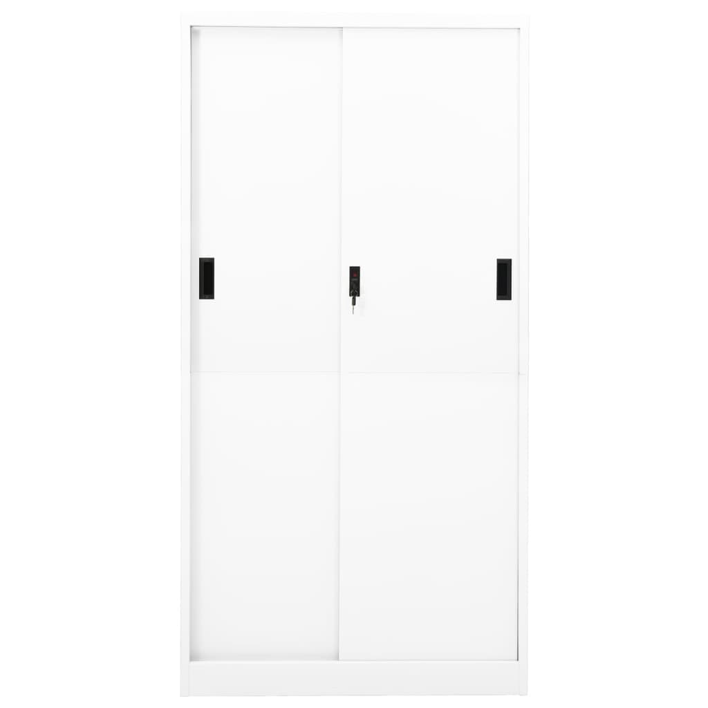 Office Cabinet | White | Steel | 90x40x180 cm | Sliding Components