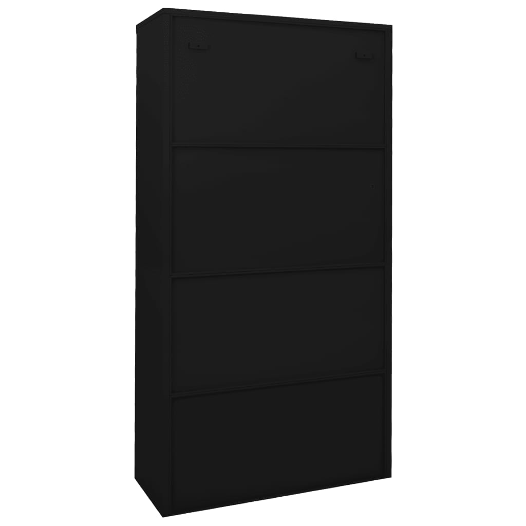 Office Cabinet | Black | Steel | Large | Height-Adjustable Shelves