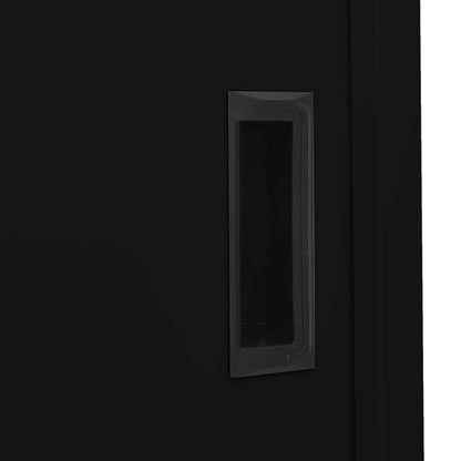 Office Cabinet | Black | Steel | Large | Height-Adjustable Shelves