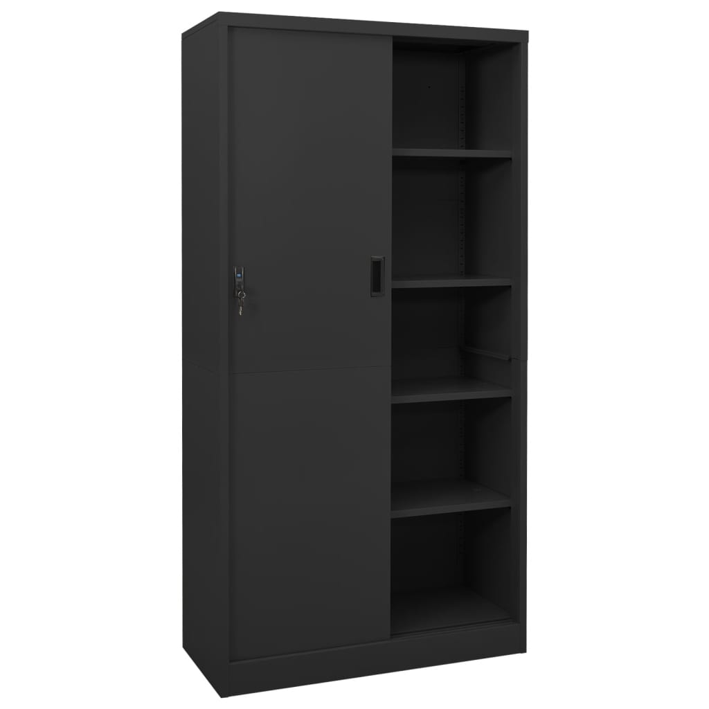 Office Cabinet | Anthracite | Steel | 90x40x180 cm