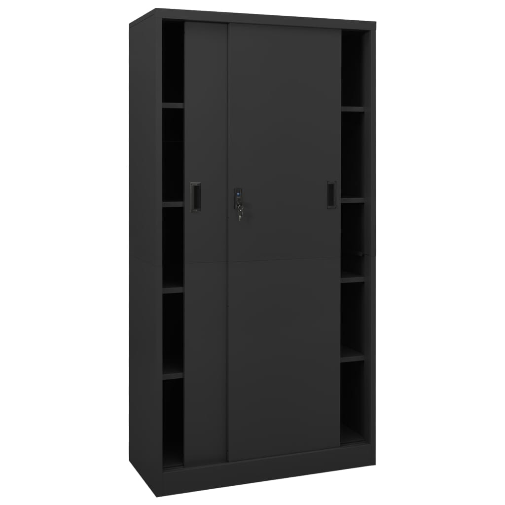 Office Cabinet | Anthracite | Steel | 90x40x180 cm