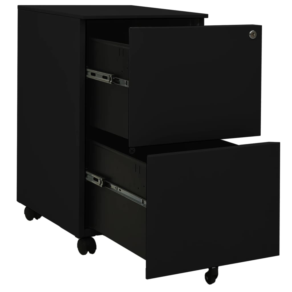File Cabinet | Black | Steel | 39x45x67 cm | File Cabinet | Rectangular