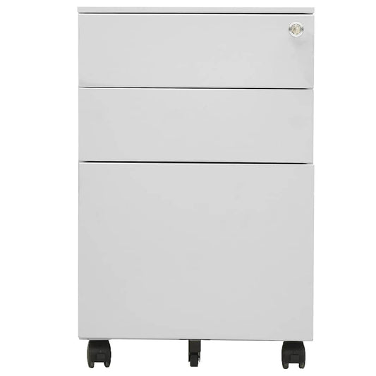 File Cabinet | Light grey | Steel | Compact | Fully Extendable