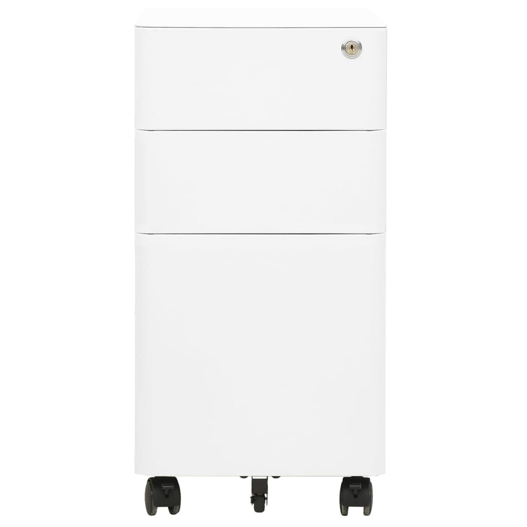 File Cabinet | White | Steel | Small | Locks | File Cabinet | Rectangular