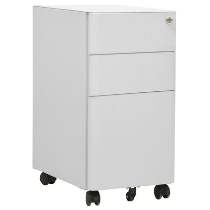 File Cabinet | Light grey | Steel | Slides under a desk