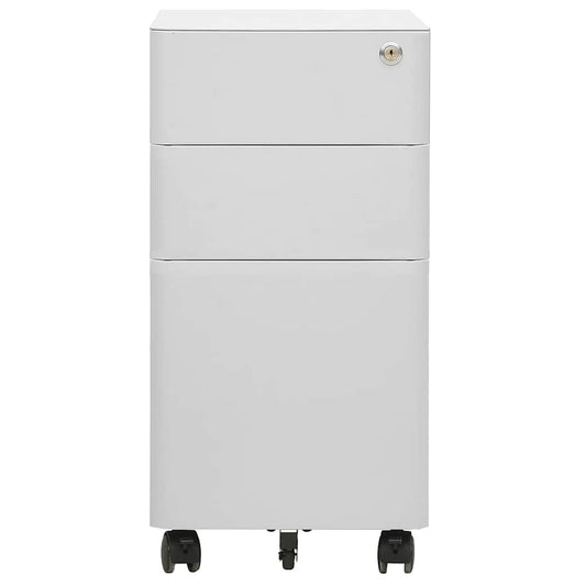 Mobile File Cabinet Light Grey 30x45x59 cm Steel