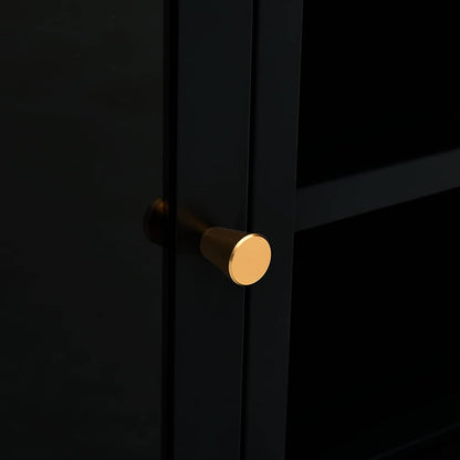TV Cabinet | Black | Black powder-coated steel, tempered glass