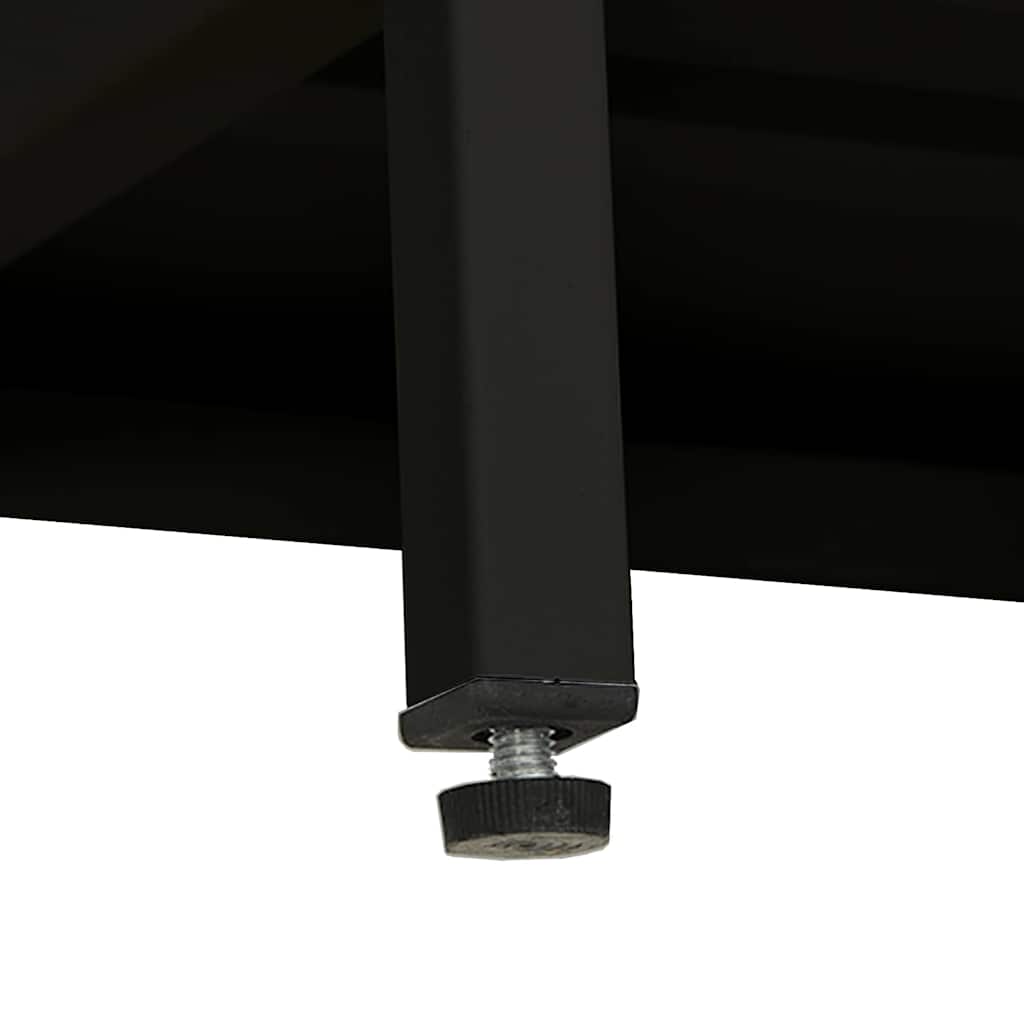 TV Cabinet | Black | Black powder-coated steel, tempered glass