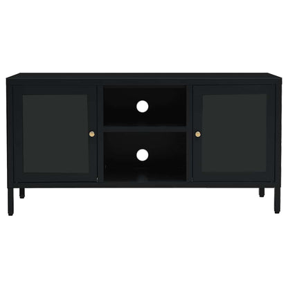 TV Cabinet | Black | Black powder-coated steel | Medium | Adjustable Feet