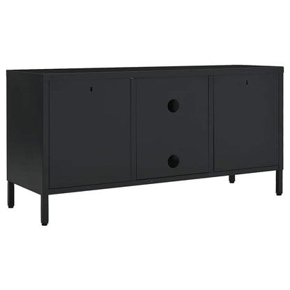 TV Cabinet | Black | Black powder-coated steel | Medium | Adjustable Feet