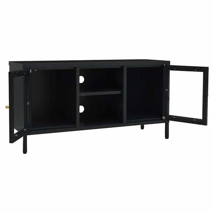 TV Cabinet | Black | Black powder-coated steel | Medium | Adjustable Feet