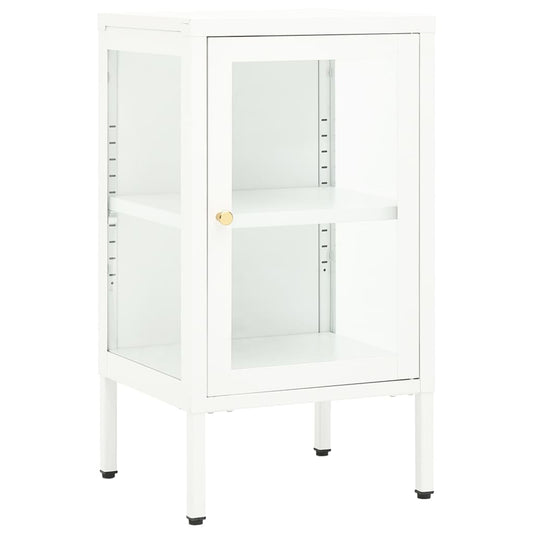 Sideboard | White | White powder-coated steel, Tempered glass | Medium
