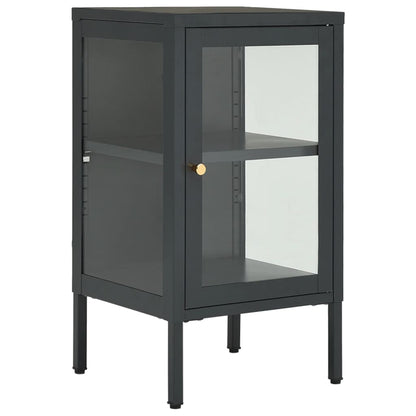 Sideboard Anthracite 38x35x70 cm Steel and Glass