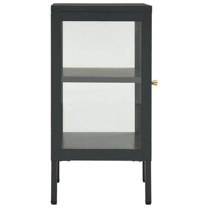 Sideboard Anthracite 38x35x70 cm Steel and Glass