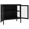 Sideboard Black 27.6"x13.8"x27.6" Steel and Glass