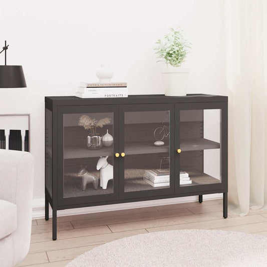 Sideboard | Anthracite | Powder-coated steel, tempered glass | Medium