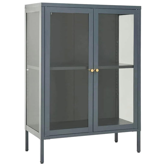 Sideboard | Anthracite | Powder-coated steel | Compact |  Adjustable Feet
