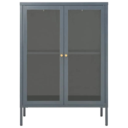 Sideboard Anthracite 75x35x105 cm Steel and Glass