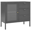 Sideboard Anthracite 29.5"x13.8"x27.6" Steel and Tempered Glass