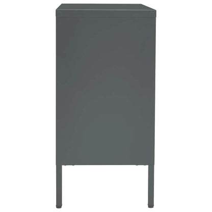 Sideboard Anthracite 75x35x70 cm Steel and Tempered Glass