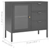 Sideboard Anthracite 29.5"x13.8"x27.6" Steel and Tempered Glass