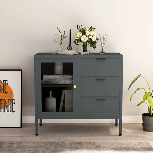 Sideboard | Anthracite | Steel | Medium | Height-Adjustable Shelves