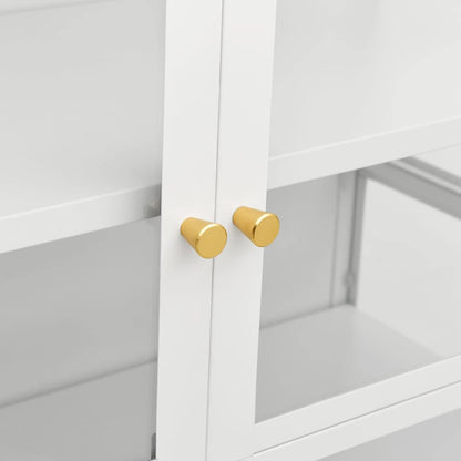 Display Cabinet White 90x40x180 cm Steel and Tempered Glass