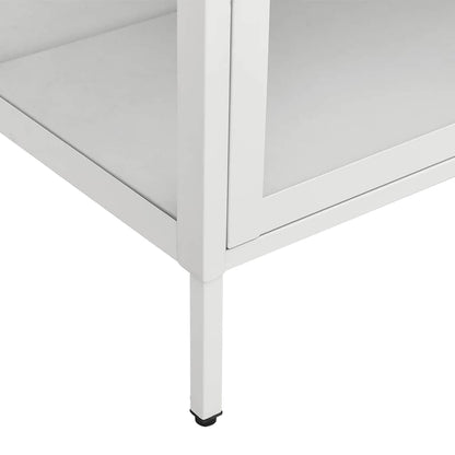 Display Cabinet White 90x40x180 cm Steel and Tempered Glass