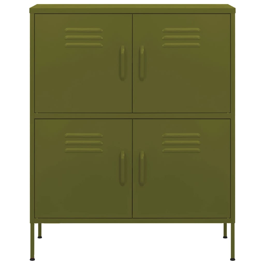 vidaXL Storage Cabinet Olive Green Steel Medium Stylish Storage