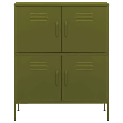 vidaXL Storage Cabinet Olive Green Steel Medium Stylish Storage