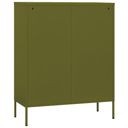 vidaXL Storage Cabinet Olive Green Steel Medium Stylish Storage