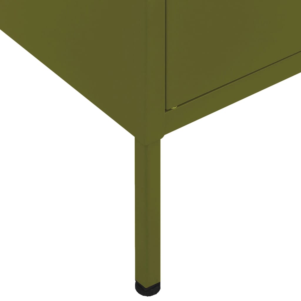 vidaXL Storage Cabinet Olive Green Steel Medium Stylish Storage