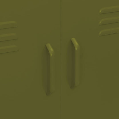 vidaXL Storage Cabinet Olive Green Steel Medium Stylish Storage