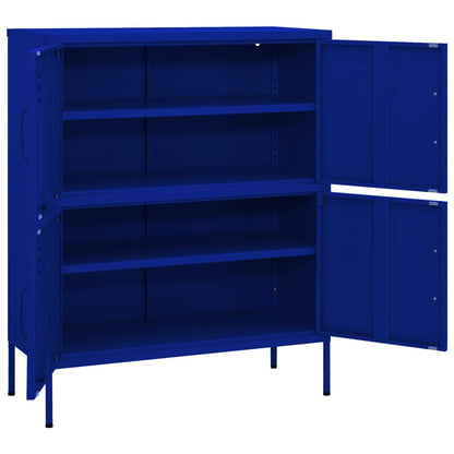 Storage Cabinet Navy Blue 80x35x101.5 cm Steel