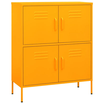 Storage Cabinet Mustard Yellow Steel Medium Storage Cabinet