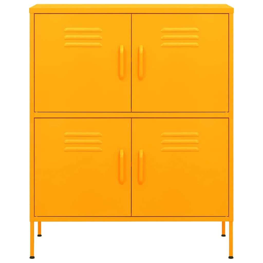 Storage Cabinet Mustard Yellow Steel Medium Storage Cabinet