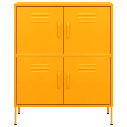 Storage Cabinet Mustard Yellow Steel Medium Storage Cabinet