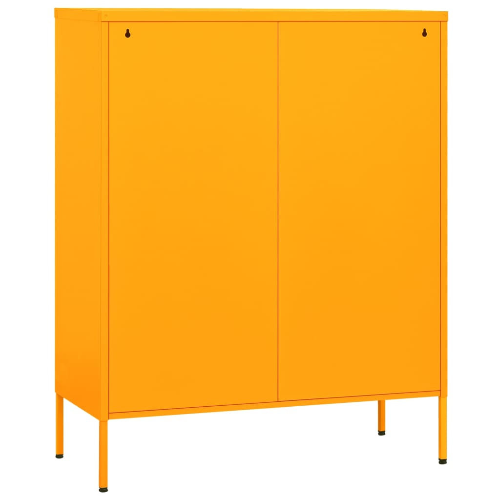 Storage Cabinet Mustard Yellow Steel Medium Storage Cabinet