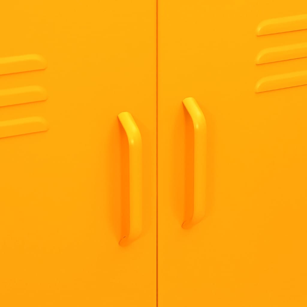 Storage Cabinet Mustard Yellow Steel Medium Storage Cabinet