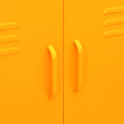Storage Cabinet Mustard Yellow Steel Medium Storage Cabinet