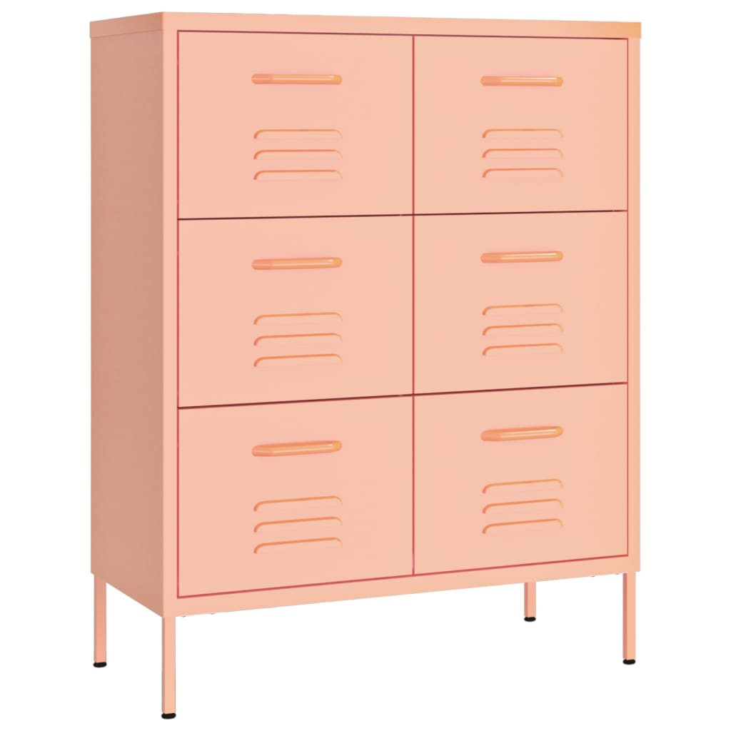 Drawer Cabinet Pink Steel Large Drawer Cabinet Rectangular