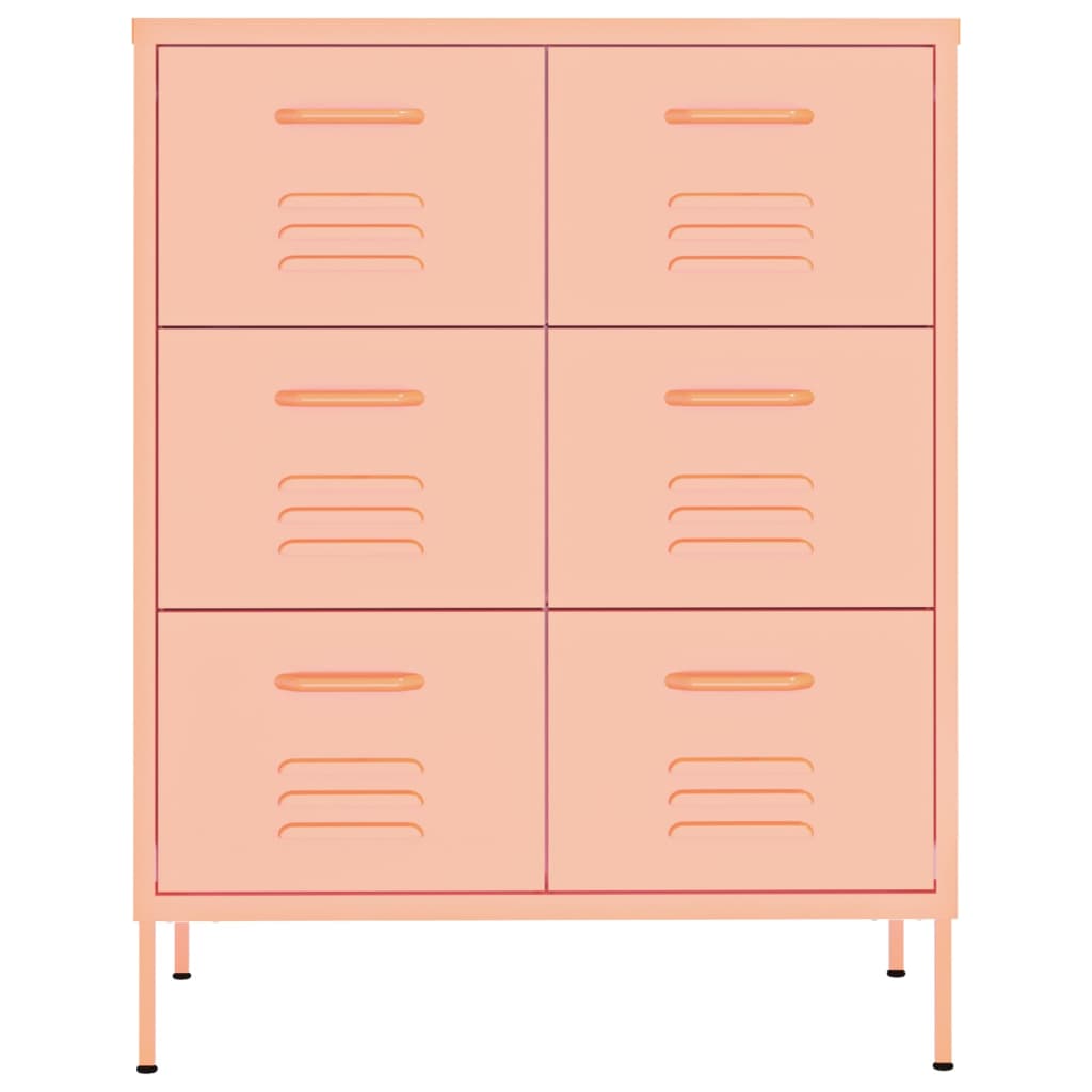 Drawer Cabinet Pink Steel Large Drawer Cabinet Rectangular
