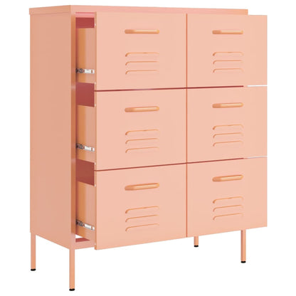 Drawer Cabinet Pink Steel Large Drawer Cabinet Rectangular