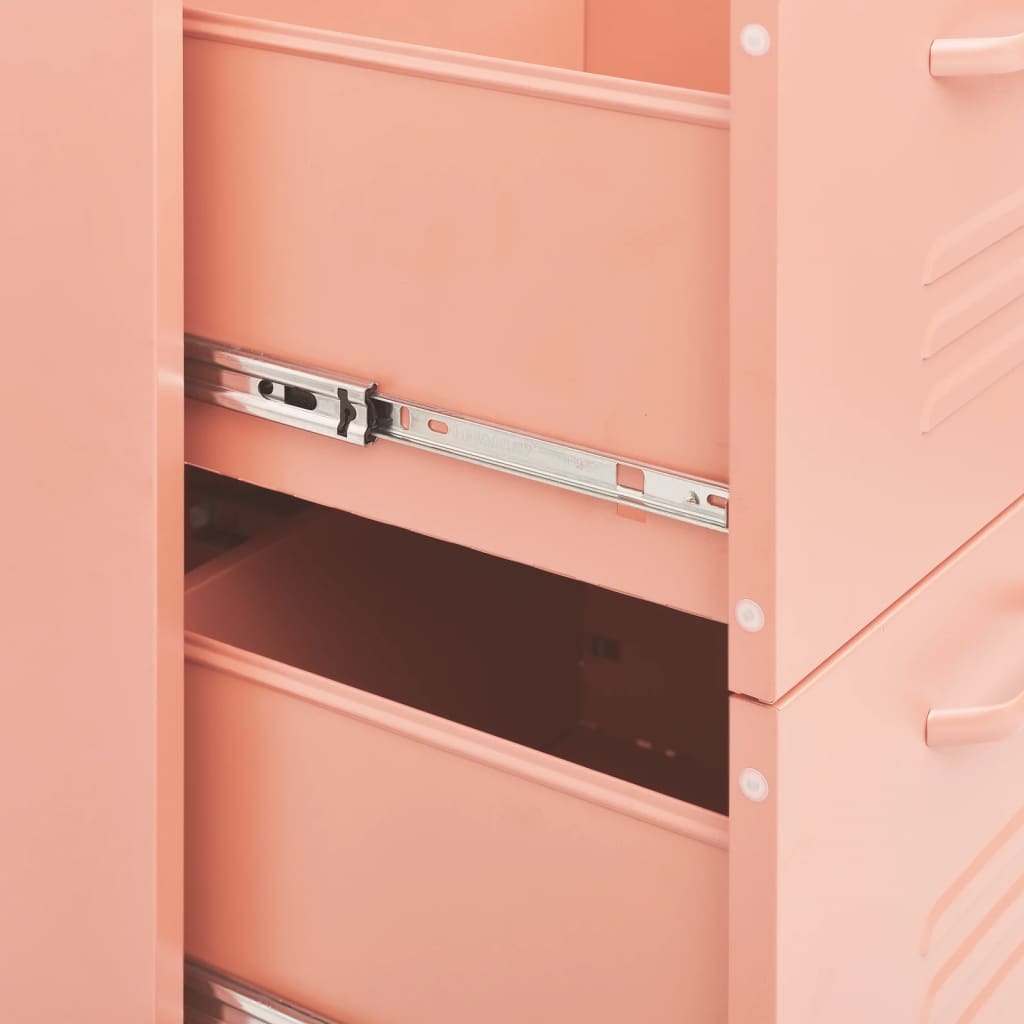 Drawer Cabinet Pink Steel Large Drawer Cabinet Rectangular
