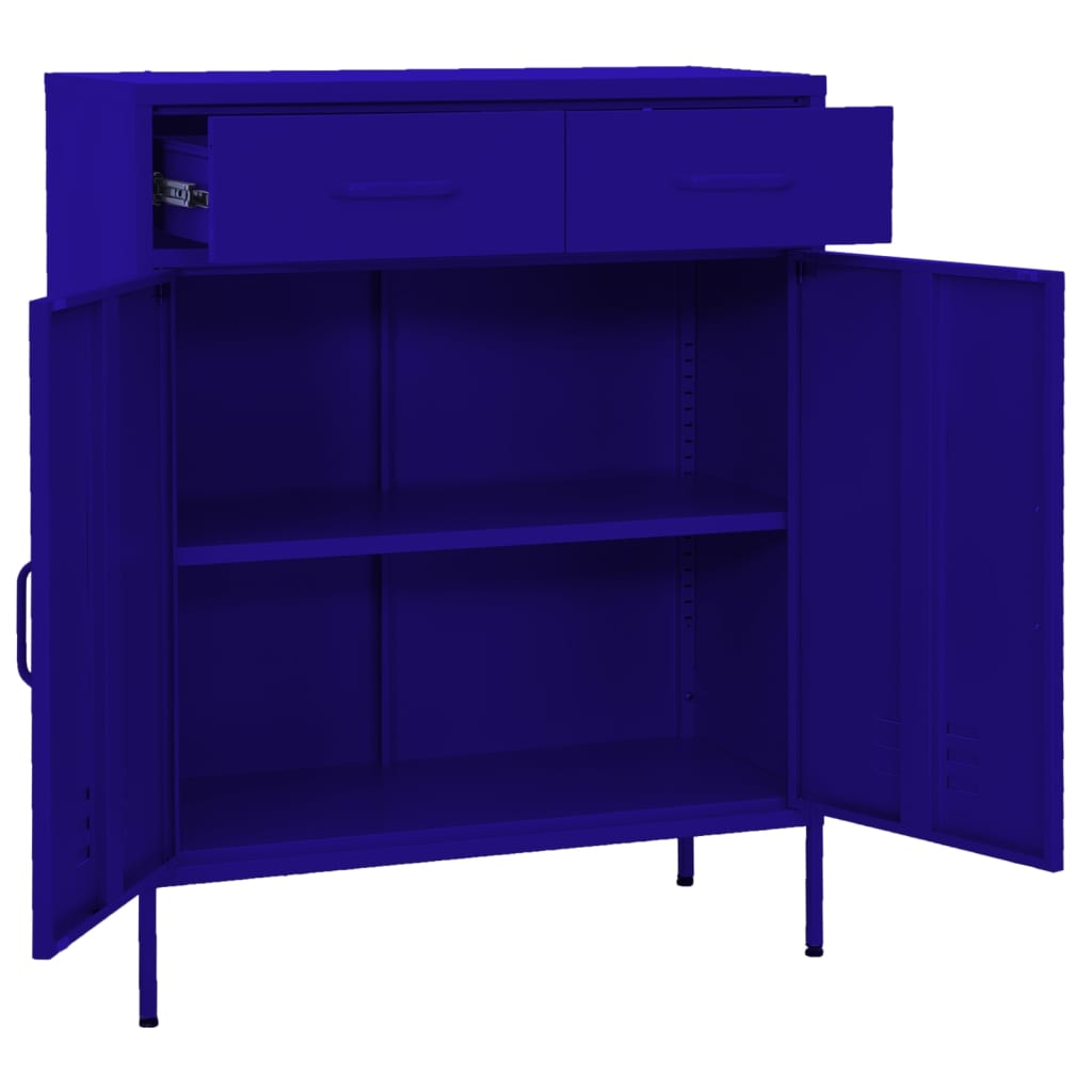 Storage Cabinet | Navy Blue | Steel | Medium | Storage Cabinet