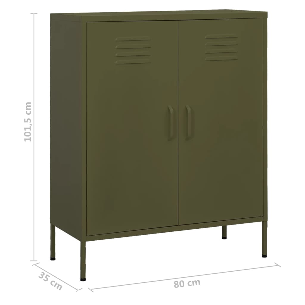 Storage Cabinet Olive Green 31.5"x13.8"x40" Steel