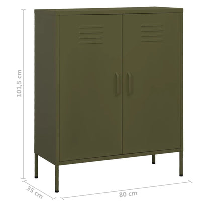 Storage Cabinet Olive Green 31.5"x13.8"x40" Steel
