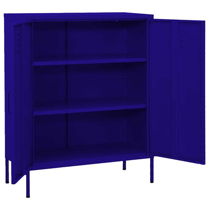 Storage Cabinet | Navy Blue | Steel | Medium | Height-Adjustable Shelves