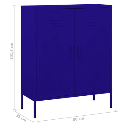 Storage Cabinet | Navy Blue | Steel | Medium | Height-Adjustable Shelves